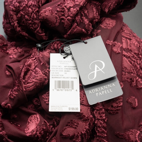 Adrianna Papell - Burnout Velvet Gown - Picture 7 of 11